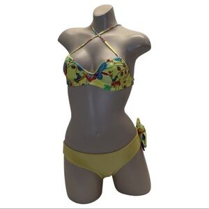 Recco Size Large Brazilian Floral Yellow Bikini Set. New With Tags.